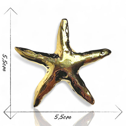 Broche étoile de mer dorée