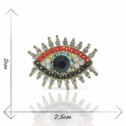 Broche oeil multicolore
