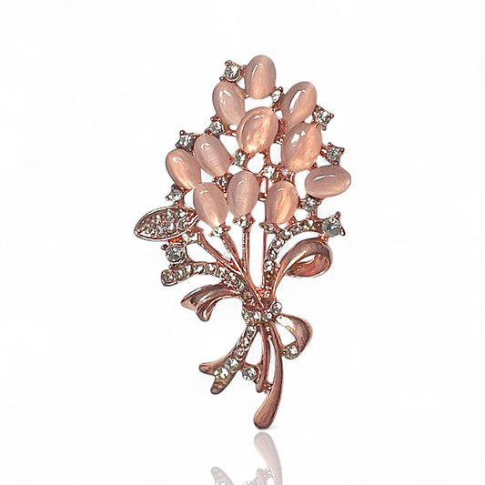 Broche bouquet cuivré