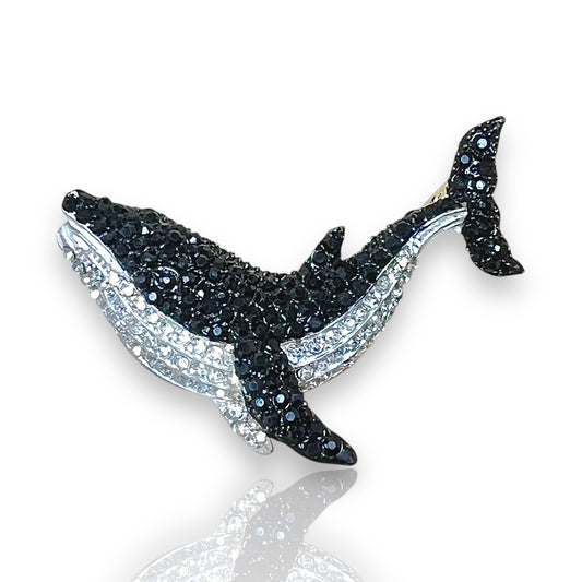 Broche baleine noire