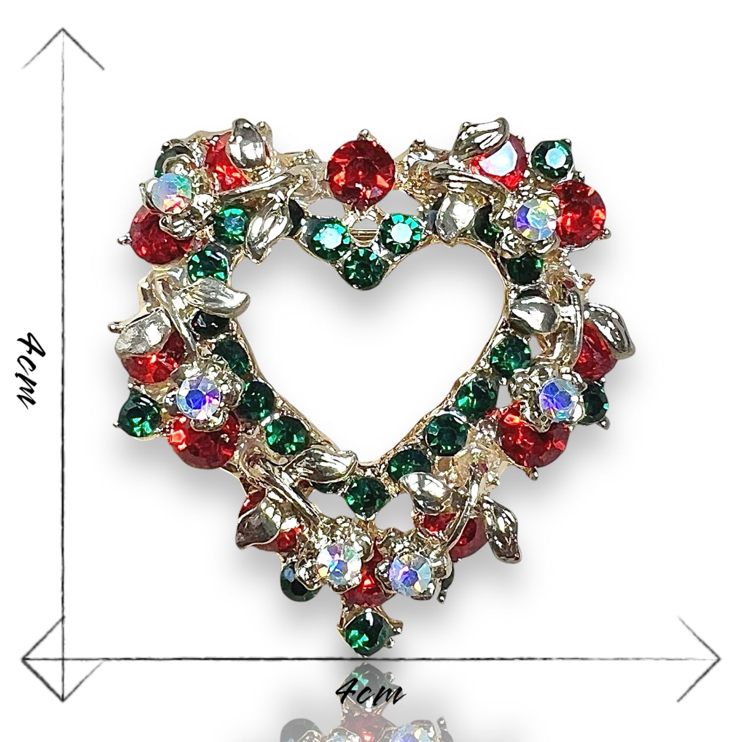 Broche couronne coeur