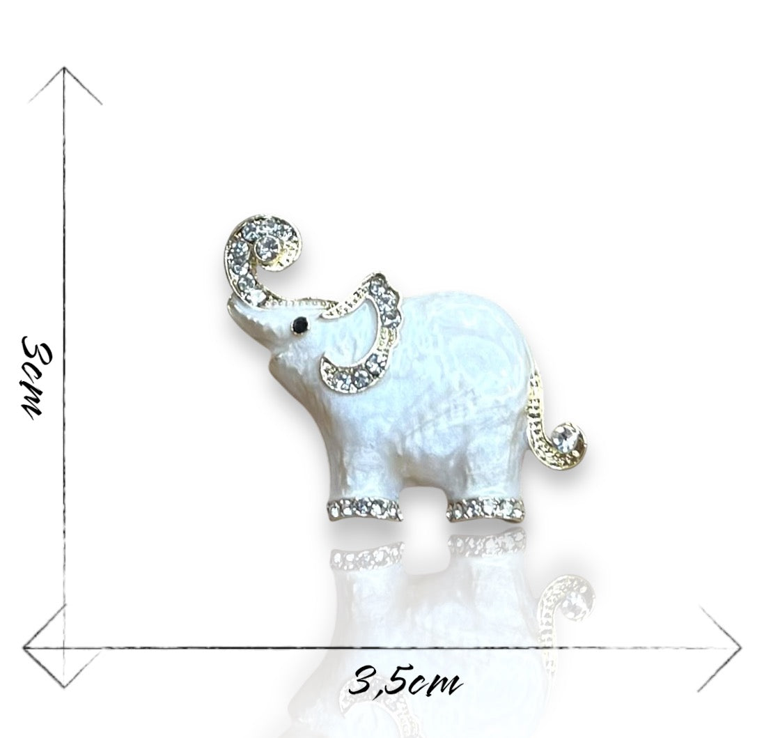 Broche éléphant blanc