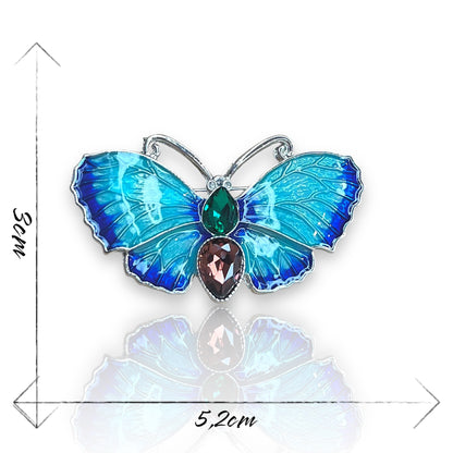 Broche papillon bleu