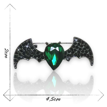 Broche strass ailes de chauve souris